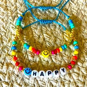 New Super Cute Happy Boho Colorful Bracelet Set